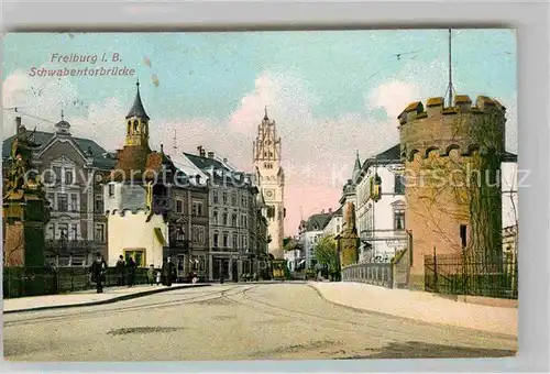 AK / Ansichtskarte Freiburg Breisgau Schwabentorbruecke Kat. Freiburg im Breisgau