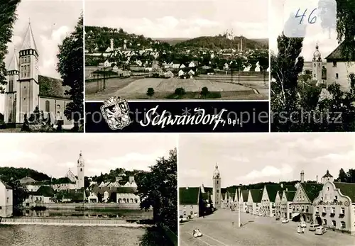 AK / Ansichtskarte Schwandorf Kirchen Stadtansicht Panorama Kat. Schwandorf