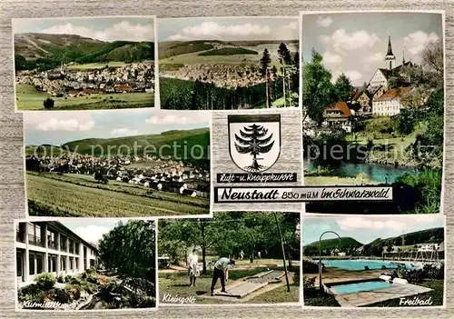 AK / Ansichtskarte Titisee Neustadt Panorama Kirche Kurhaus Kleingolf Freibad Kat. Titisee Neustadt