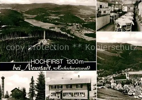 AK / Ansichtskarte Hochfirst Berg Berggasthaus Fuerstenberg Rasthaus Fliegeraufnahme Gaststube Kirche Kat. Lenzkirch