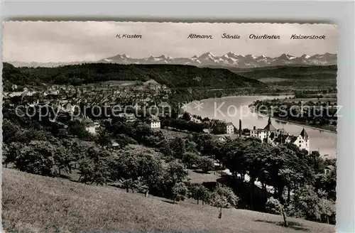 AK / Ansichtskarte Waldshut Tiengen Panorama am Hochrhein und Alpenkette