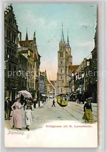 AK / Ansichtskarte Nuernberg Koenigstrasse Sankt Lorenzkirche Kat. Nuernberg