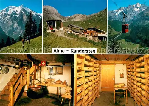 AK / Ansichtskarte Kandersteg BE Alme Kandersteg Luftseilbahn Balmhorn Altels Bluemlisalp  Kat. Kandersteg