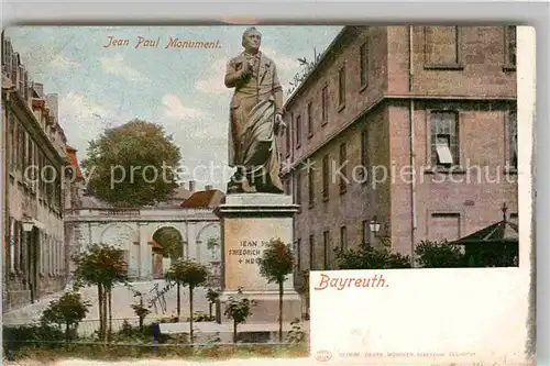 AK / Ansichtskarte Bayreuth Jean Paul Monument Kat. Bayreuth