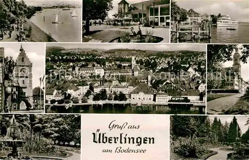 AK / Ansichtskarte ueberlingen Bodensee Teilansichten Tor Park Brunnen Fliegeraufnahme Kat. ueberlingen