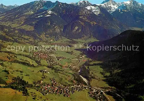 AK / Ansichtskarte Hindelang Bad Oberdorf Hinterstein Fliegeraufnahme Kat. Bad Hindelang