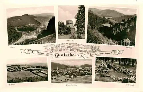 AK / Ansichtskarte Winterberg Hochsauerland Silbecke Astenturm Orketal Kurhaus Ruhrquelle Kat. Winterberg