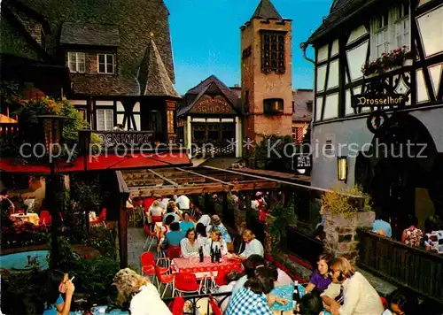 AK / Ansichtskarte Ruedesheim Rhein Drosselgasse Lindenwirt Ruedesheimer Schloss Drosselhof Kat. Ruedesheim am Rhein