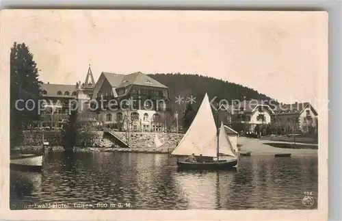 AK / Ansichtskarte Titisee Schwarzwald Hotel Segelboot Kat. Titisee Neustadt