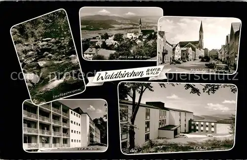 AK / Ansichtskarte Waldkirchen Niederbayern Marktplatz Panorama Saussbachklamm Heim  Kat. Waldkirchen