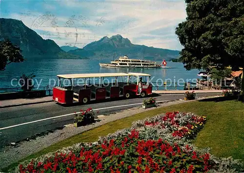 AK / Ansichtskarte Weggis Vierwaldstaettersee Lidobus mit Pilatus