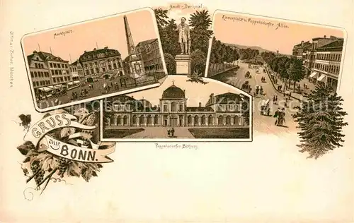 AK / Ansichtskarte Bonn Rhein Marktplatz Poppelsdorfer Schloss Kaiserplatz Litho Kat. Bonn