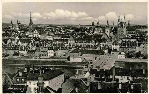 AK / Ansichtskarte Wuerzburg Alte Mainbruecke Dom Kat. Wuerzburg