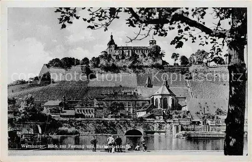 AK / Ansichtskarte Wuerzburg Festung Burkarduskirche Kat. Wuerzburg