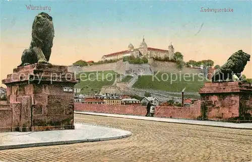 AK / Ansichtskarte Wuerzburg Ludwigsbruecke Festung Kat. Wuerzburg