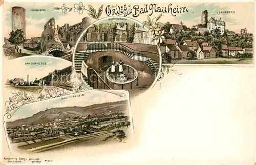 AK / Ansichtskarte Bad Nauheim Gradirwerke Cransberg Kurbrunnen Muenzenberg Litho Kat. Bad Nauheim