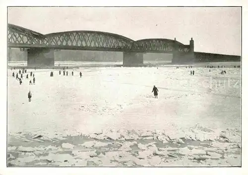 AK / Ansichtskarte Mainz Rhein Zugefrorener Rhein 