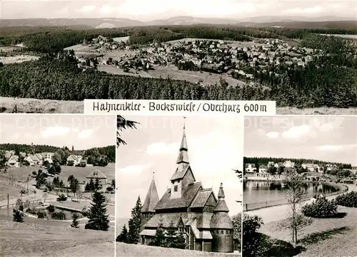 AK / Ansichtskarte Hahnenklee Bockswiese Harz Landschaftspanorama Holzkirche Kurort Wintersportplatz Kat. Goslar