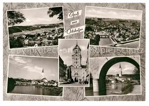 AK / Ansichtskarte Vilshofen Donau Kirche Bruecke Panorama Stadttor Kat. Vilshofen an der Donau