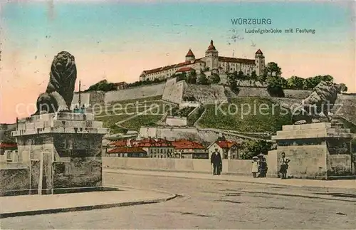 AK / Ansichtskarte Wuerzburg Ludwigsbruecke Festung Kat. Wuerzburg