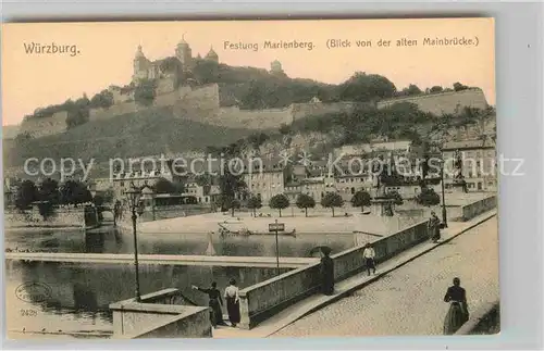 AK / Ansichtskarte Wuerzburg Festung Marienberg alte Mainbruecke Kat. Wuerzburg