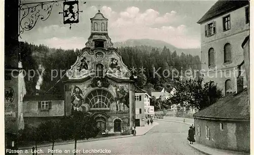 AK / Ansichtskarte Fuessen Allgaeu Partie an der Lechbruecke Kat. Fuessen