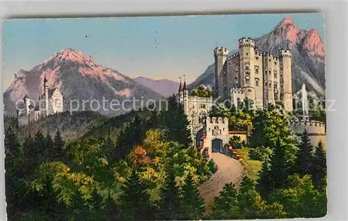 AK / Ansichtskarte Hohenschwangau Schloss Neuschwanstein und Hohenschwangau Kat. Schwangau