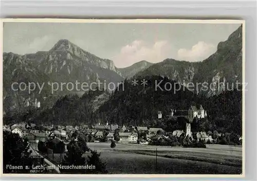 AK / Ansichtskarte Fuessen Allgaeu Panorama mit Neuschwanstein Kat. Fuessen