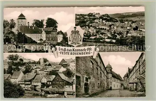 AK / Ansichtskarte Kronach Oberfranken Feste Rosenberg Panorama Teilansichten Kat. Kronach