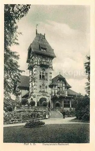 AK / Ansichtskarte Hof Saale Theresienstein Restaurant Kat. Hof