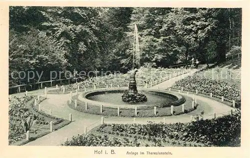 AK / Ansichtskarte Hof Saale Theresienstein Parkanlage Brunnen Kat. Hof