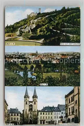 AK / Ansichtskarte Hof Saale Labyrinth Panorama Michaeliskirche Kat. Hof