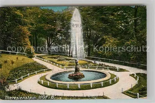 AK / Ansichtskarte Hof Saale Theresienstein Brunnen Kat. Hof