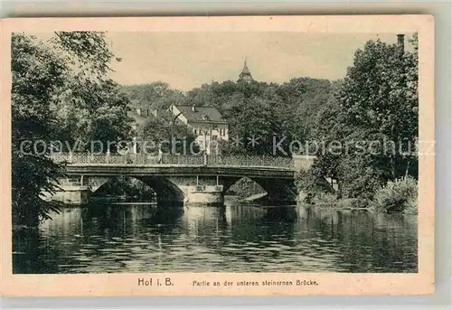 AK / Ansichtskarte Hof Saale Steinerne Bruecke Kat. Hof