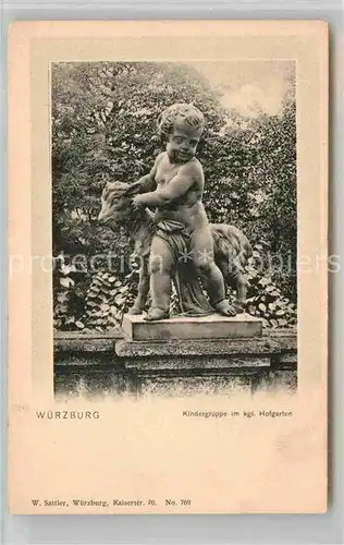 AK / Ansichtskarte Wuerzburg Kindergruppe koeniglicher Hofgarten  Kat. Wuerzburg