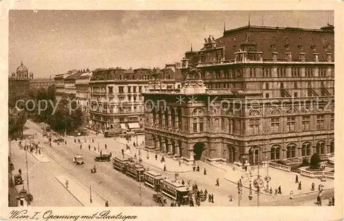 AK / Ansichtskarte Strassenbahn Wien Opernring Staatsoper  Kat. Strassenbahn