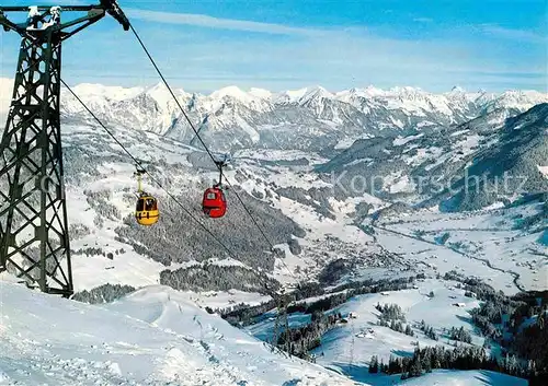 AK / Ansichtskarte Seilbahn Rinderberg Zweisimmen Bergstation  Kat. Bahnen