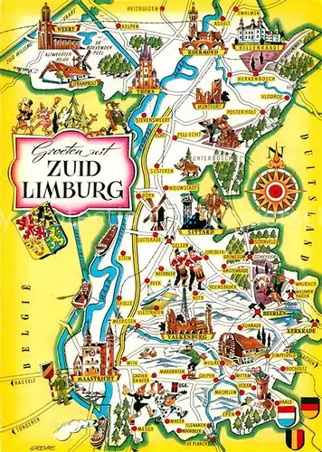 AK / Ansichtskarte Zuid Limburg Lageplan