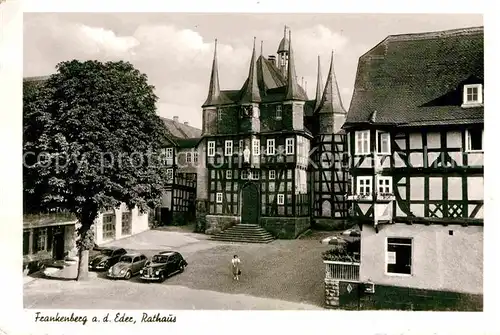 AK / Ansichtskarte Frankenberg Eder Rathaus Fachwerkhaus Kat. Frankenberg (Eder)