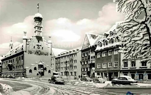 AK / Ansichtskarte Kempten Allgaeu Ortsmotiv mit Rathaus im Winter Kat. Kempten (Allgaeu)