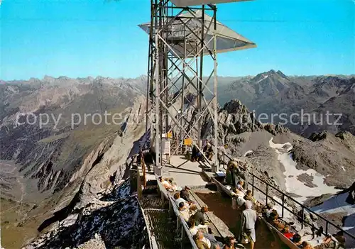 AK / Ansichtskarte Valluga Panorama Blick vom Vallugagipfel auf Hohen Riffler und Parseierspitze Alpenpanorama Kat. Oesterreich