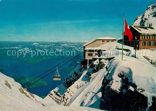 AK / Ansichtskarte Seilbahn Fraekmuentegg Pilatus Kulm Vierwaldstaettersee  Kat. Bahnen