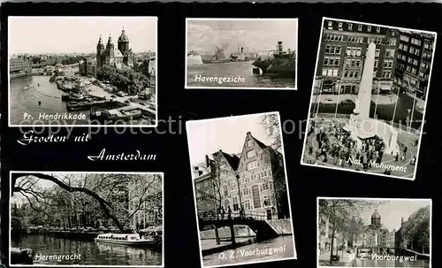 AK / Ansichtskarte Amsterdam Niederlande Hendrikkade Herengracht Voorburgwal Monument Kat. Amsterdam