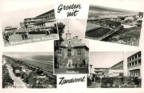 AK / Ansichtskarte Zandvoort Holland Hotel Bouwes Strand Rathaus Riche Bad