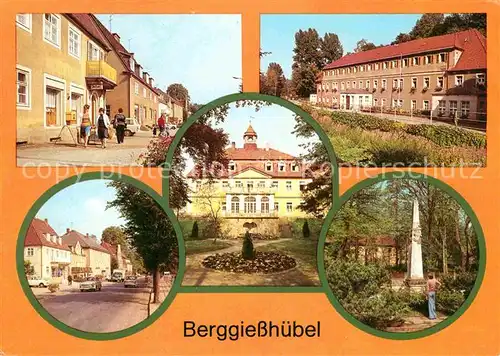 AK / Ansichtskarte Berggiesshuebel Karl Marx Strasse Kurhaus Paul Linde Haus Postmeilensaeule Kat. Bad Gottleuba Berggiesshuebel