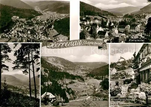 AK / Ansichtskarte Herrenalb Loeffenau Schwarzwald Fliegeraufnahme Gaistal Kurviertel Klosterschaenke  Kat. March