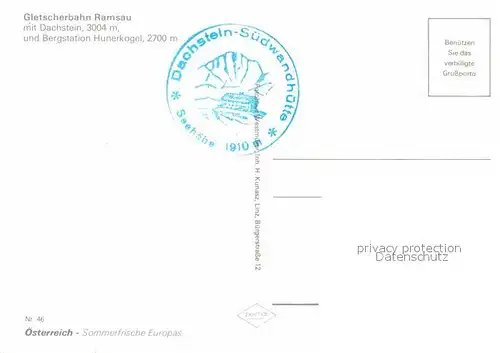 AK / Ansichtskarte Seilbahn Dachsteinsuedwand Gletscherbahn Ramsau Bergstation Hunerkogel Kat. Bahnen