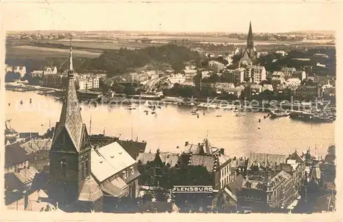 AK / Ansichtskarte Flensburg Stadtbild mit Foerde Kat. Flensburg