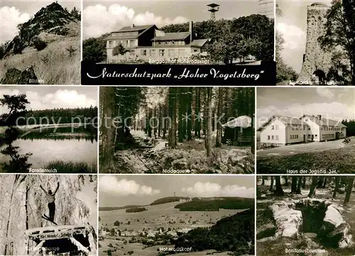 AK / Ansichtskarte Hoherodskopf Berggasthof Naturschutzpark Hoher Vogelsberg Forellenteich Kat. Schotten