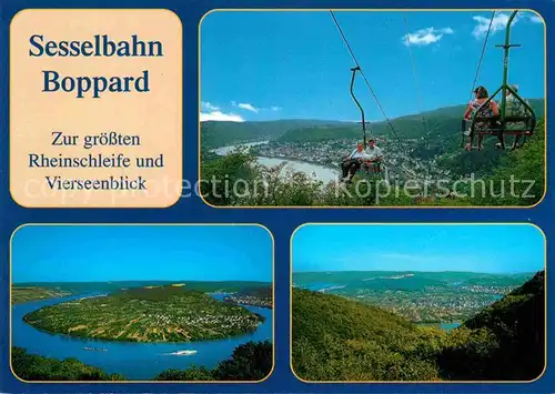 AK / Ansichtskarte Sessellift Boppard Rheinschleife Vierseenblick  Kat. Bahnen